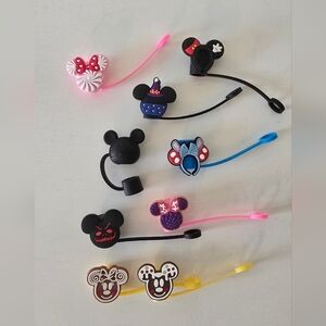 Disney Themed Straw Topper Bundle Mickey Minnie Tumbler Charms